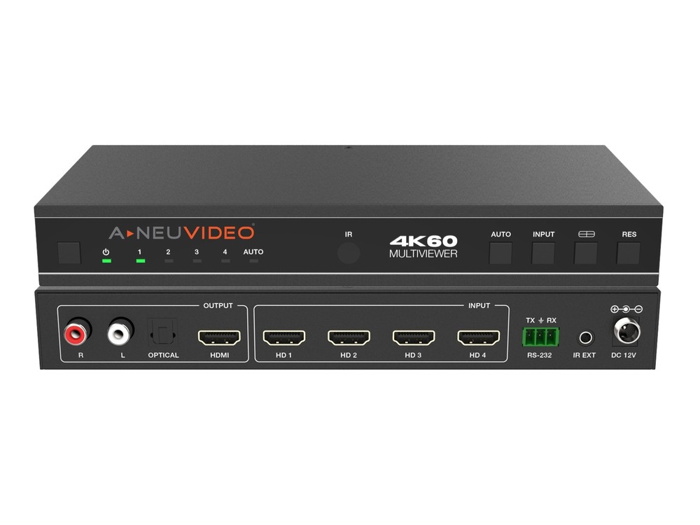 ANI-PIP-41UHD 4×1 4K60 UHD Quad/PiP/PoP Multiviewer Seamless Video Switcher
