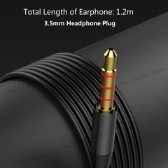 3.5mm Wired Earphones with Microphone Bass Stereo Earbuds Phone In-line Control
