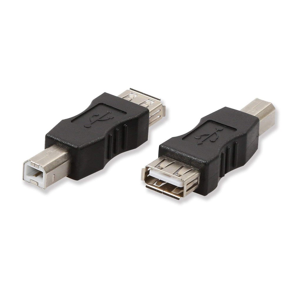 2 Pack USB 2.0 A Female to USB B Print Male Adapter Converter Scanner Plug
