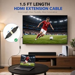 1.5ft 4K HDMI Extender, Short HDMI Extension Cable 2.1 4K@30Hz/ 1.5ft (0.5m)