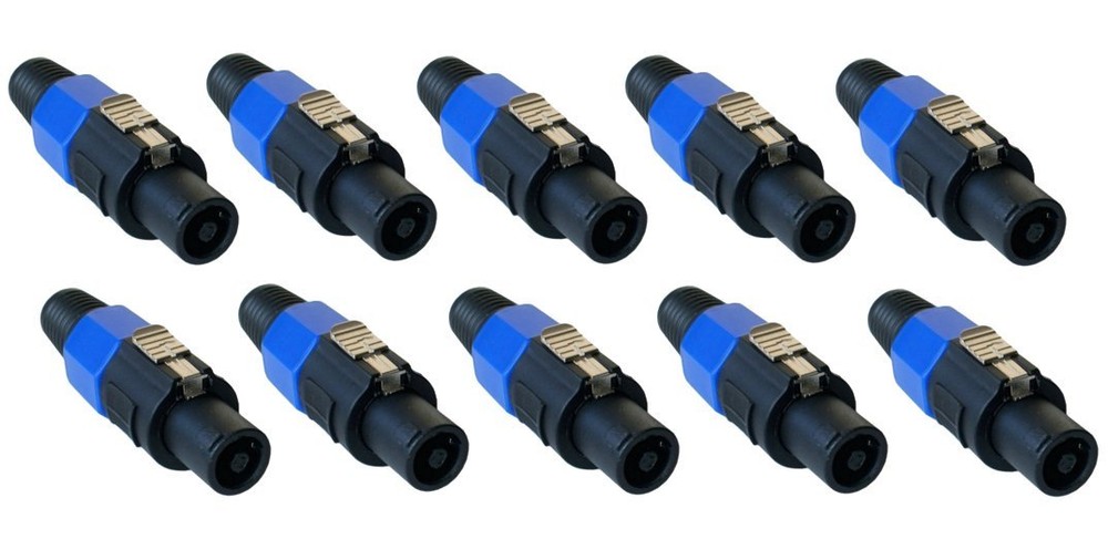 10 Pack SpeakOn Male Plug 4 Pole Conductor Pro Audio Speaker Cable Connector Lot