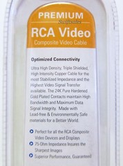 BAFO Premium 24K Gold Plated Composite RCA Video Cable 6′ 6FT Retail Pack