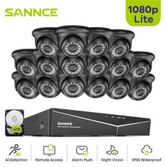 SANNCE 16CH 1080P HDMI 5IN1 DVR Security Camera System Outdoor EXIR Night Vision