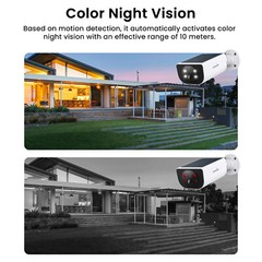 2 Pack Wansview 2K 3MP Solar Camera Outdoor Wireless 2.4Ghz WiFi Human Detection
