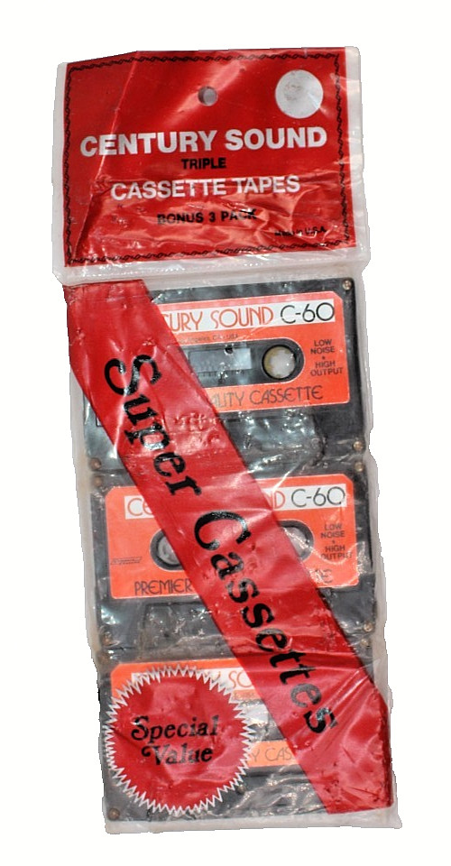Century Sound C-60 cassette tape Los Angeles California U.S.A. 3 Pack