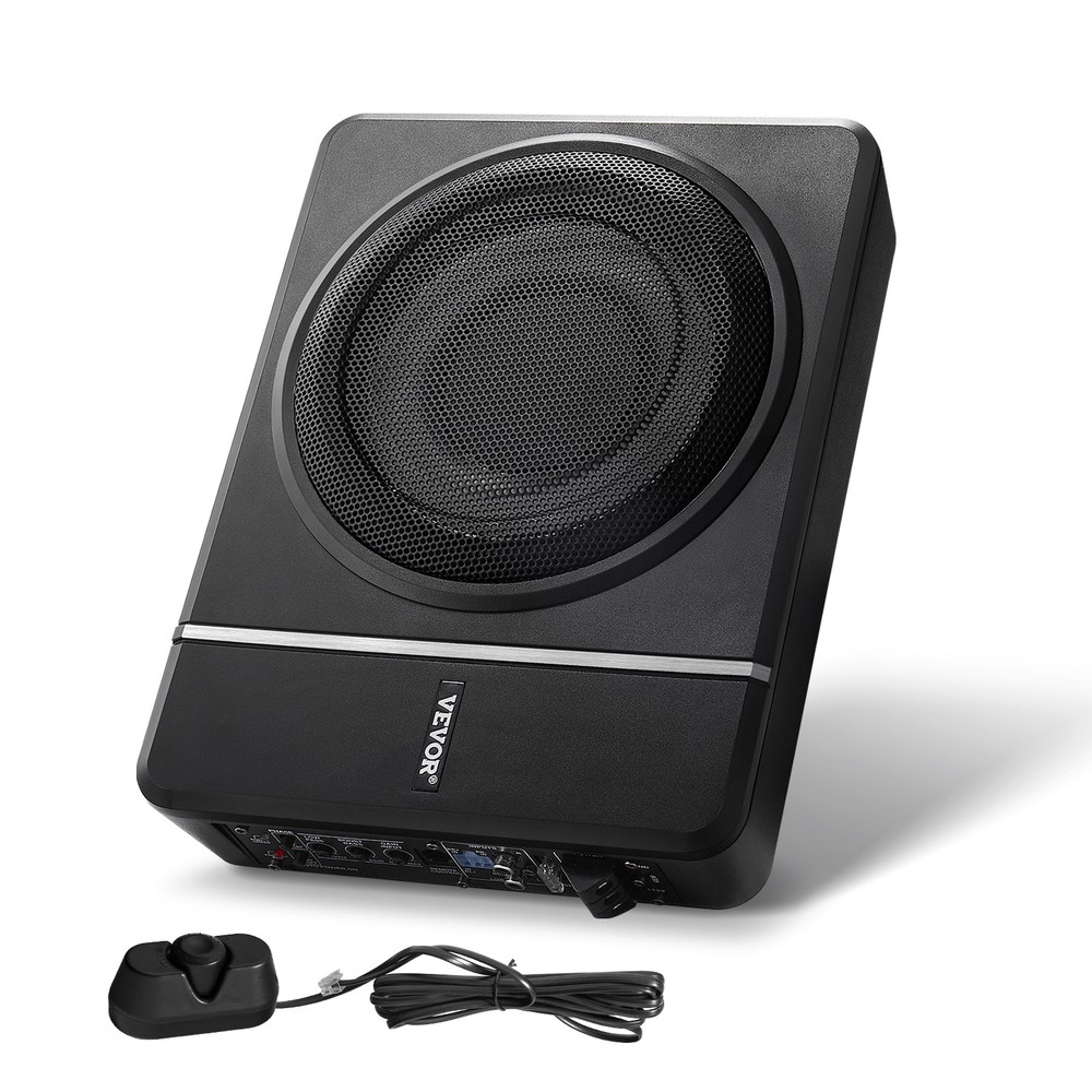 VEVOR 8″ 240W Slim Under-Seat Subwoofer Powered Car Truck Sub w/ Amp Kit Speaker