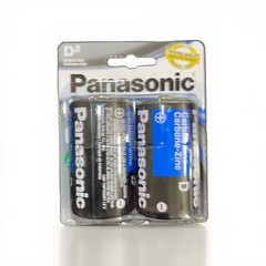 2x Panasonic D Batteries Super Heavy Duty Power Carbon Zinc Battery Exp 08/2028