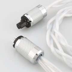 5N OCC US AC Audiophile Carbon Fiber Silver Rhodium Plated HiFi Power Cable NEW