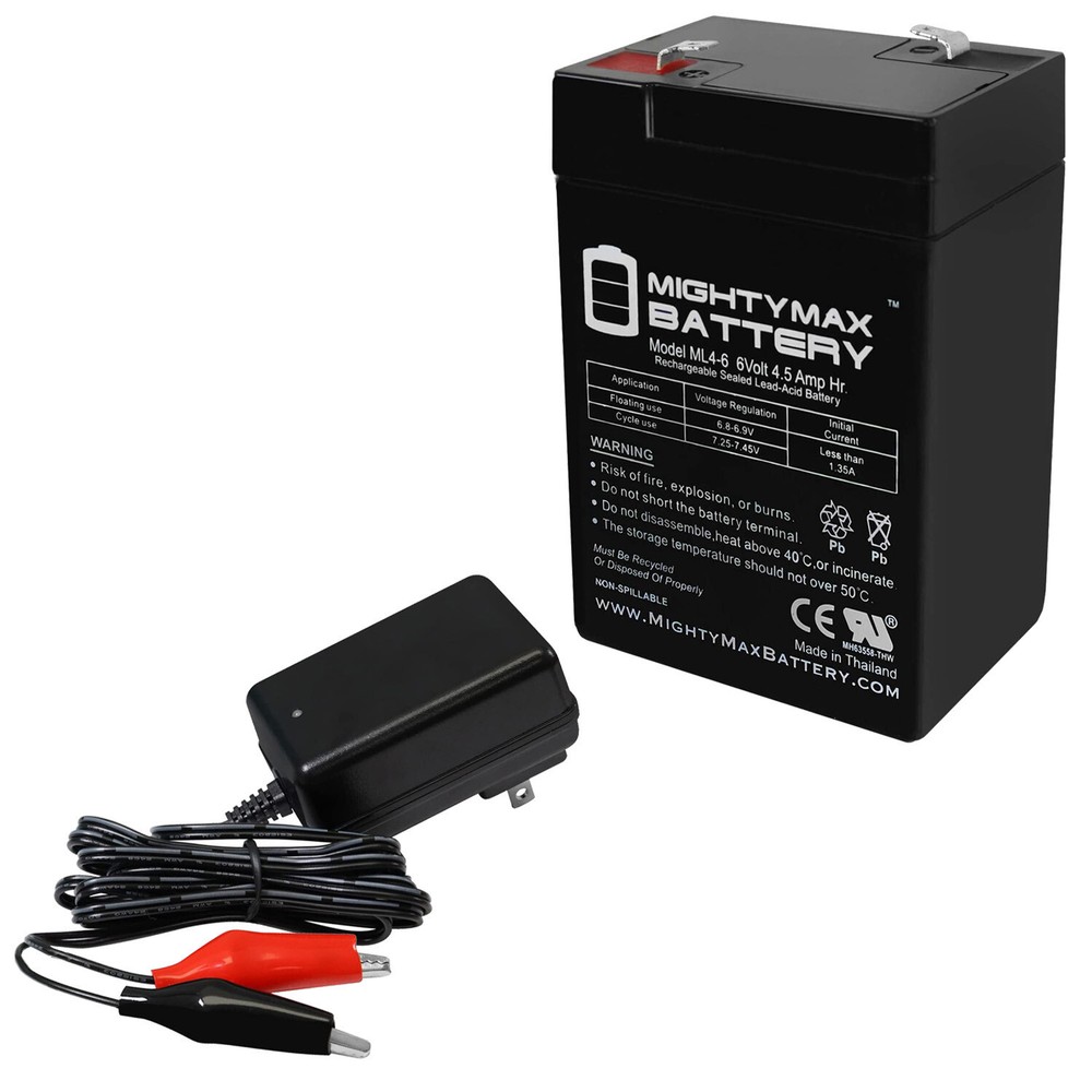 Mighty Max 6V 4.5AH Multipurpose Rechargeable Battery + 6V Charger