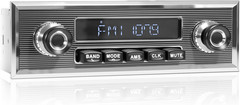 Bluetooth Retro Radio for Classic Vehicles Single Din Vintage Stereo for Car AM