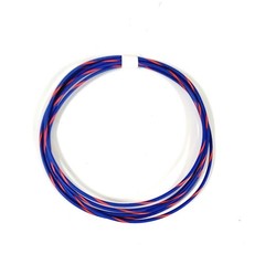 25 FEET AUTOMOTIVE WIRE 18 AWG HIGH TEMP TXL WIRE BLUE WITH RED STRIPE