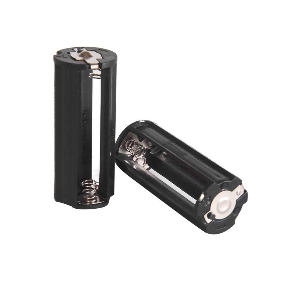2Pcs Cylindrical Case Plastic Battery Holder For 3 x AAA Battery Converter Box