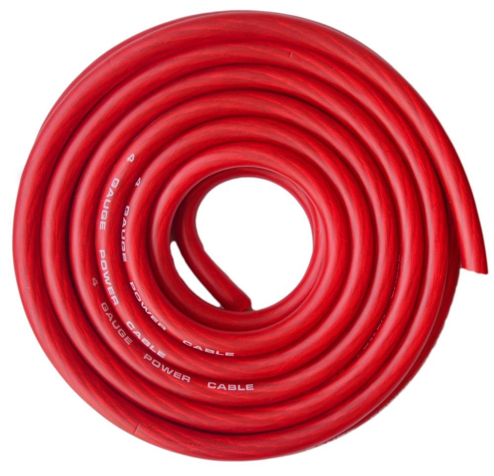 4 Gauge 25 Feet Red Flex Power Wire Strands High Voltage Marine Cable