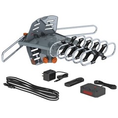 HDTV Outdoor Amplified Digital Antenna 360 Rotor HD TV UHF VHF FM 150Mile+Stand