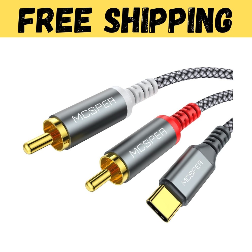 USB C to 2 RCA Audio Cable 6.6 Ft Type-C to RCA Male to Male Y RCA Splitter…