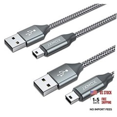 Mini USB Cable, (2 Pack) USB 2.0 Type A Male to Mini B Charging Cord 3.3ft