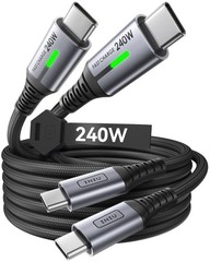 Iniu Usb C To Usb C Cable 240W Charging Type C Charger Cord Braided Usbc Cable