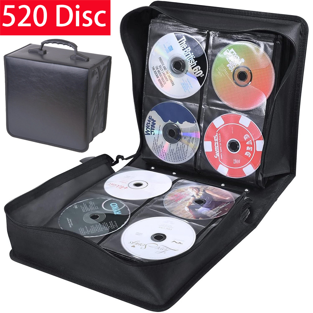520 Pcs Disc CD Storage Case DVD Organizer Holder Bag Wallet Album Media Video