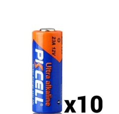 10 TEN PKCELL A23 12V ALKALINE BATTERIES 23A 21/23 MN21 L1028 LRVO8 BRAND NEW