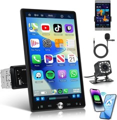 10.4″ Single 1DIN Wireless Apple CarPlay Car Stereo Rotatable Touch Screen Radio