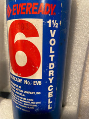 Eveready 1.5 Volt Dry Cell Used 10″ Battery FOR COLLECTABLE OR DISPLAY ONLY e2