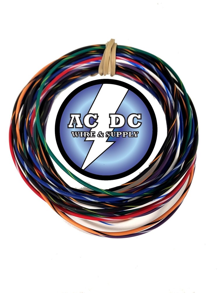 LOT (A) 16 AWG TXL HIGH TEMP AUTOMOTIVE POWER WIRE 8 STRIPED COLORS 10 FT EA
