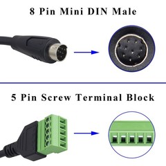 zdyCGTime 8pin Mini DIN Screw Terminal Adapter DIY Mini DIN SVideo 8pin Male …