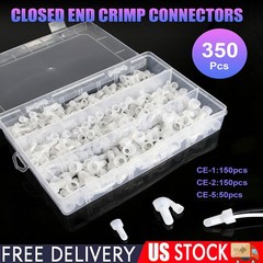 350PCS Closed End Crimp Cap12-10 16-14 22-18 AWG Gauge Wire Connector Terminal