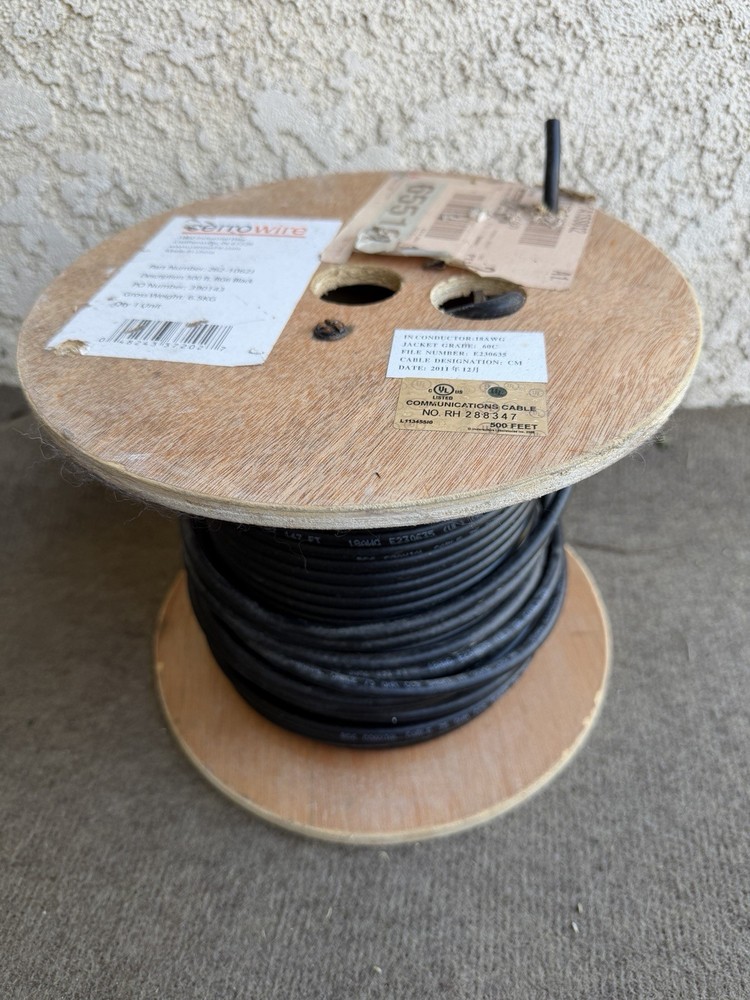 RG6/18AWG Bulk Coax HD Video Cable Black