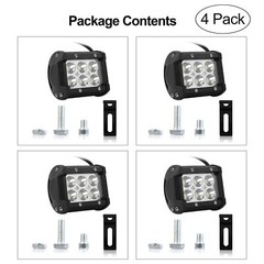 4x 4″ inch 18W Flood Led Work Light Fog Reverse Cube Pods Offroad SUV ATV UTE