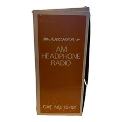 Vintage Archer 12-191 AM Headphone Radio Japan Radio Shack Working w/Box Receipt