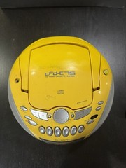 Sony CFD-E75 Yellow Portable AM/FM CD Cassette Radio Works Tested With Remote