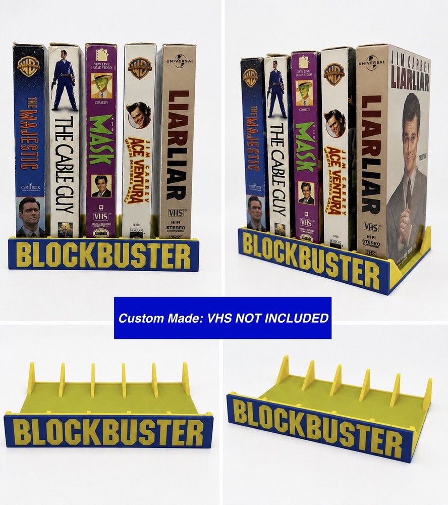 Blockbuster VHS Display Stand Custom Holds 5 Tabletop Storage VHS NOT INCLUDED