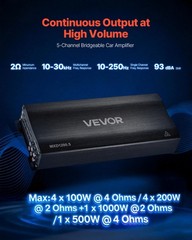 VEVOR Car Audio Amplifier Car Amplifier 5-Channel Class D Multichannel for SUVs