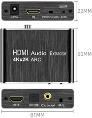HDMI Audio Extractor Optical SPDIF RCA L/R 3.5mm digital to analog coverter ARC
