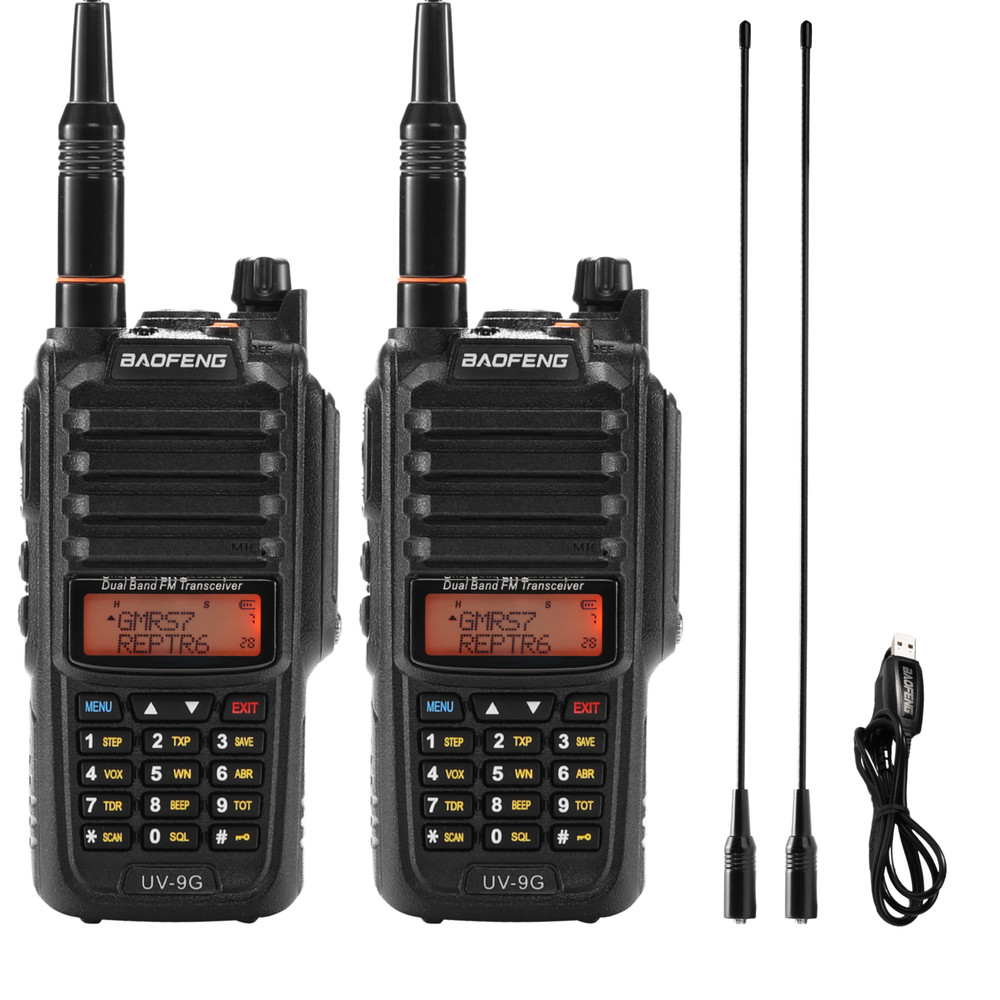 Baofeng UV-9G GMRS Radio 2 Packs IP67 Waterproof Repeater Capable NOAA Walkie
