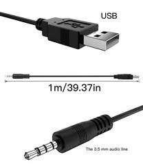 3.5mm Male Aux Audio Jack To Usb 2.0 Male Charge Cable Adapter Cord 2pack Audio