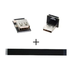 Down Angled USB 2.0 Type-A Male to Female Data Flat Slim FPC Cable for FPV