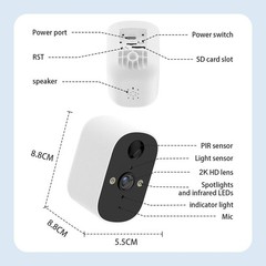 3PK Wireless Battery Camera WiFi Camera 4MP In/Outdoor Security Camera System