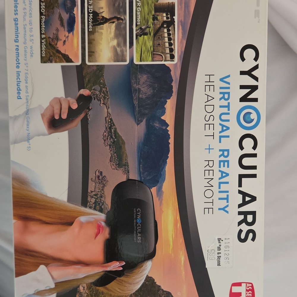 Cynoculars Smartphone VR Headset w/ Remote, 360° Viewing, 6.0in, 96° FOV