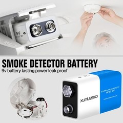 9V Batteries Carbon 9 Volt Battery for Smoke Detector 6F22 Square Battery,
