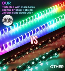2FT-6FT COB LED Whip Light Spiral Antenna RGB Chasing for Can Am Polaris ATV UTV