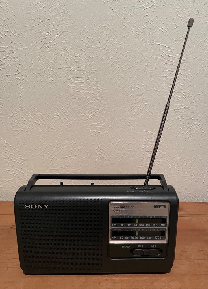 Sony ICF-38 Portable AM/FM 2 Band Radio TESTED AC or Battery VGC SHIPS FAST!