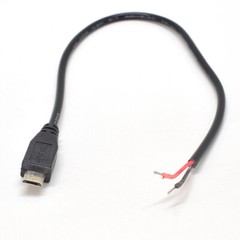 5pcs 1Ft Micro USB Male Plug Cable 2 wires Power Pigtail Cable DC Cord DIY US