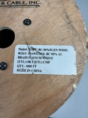 Priority Wire & Cable RG-6/U Plenum Coaxial Cable 18 AWG 90% AL Braid 1000 ft