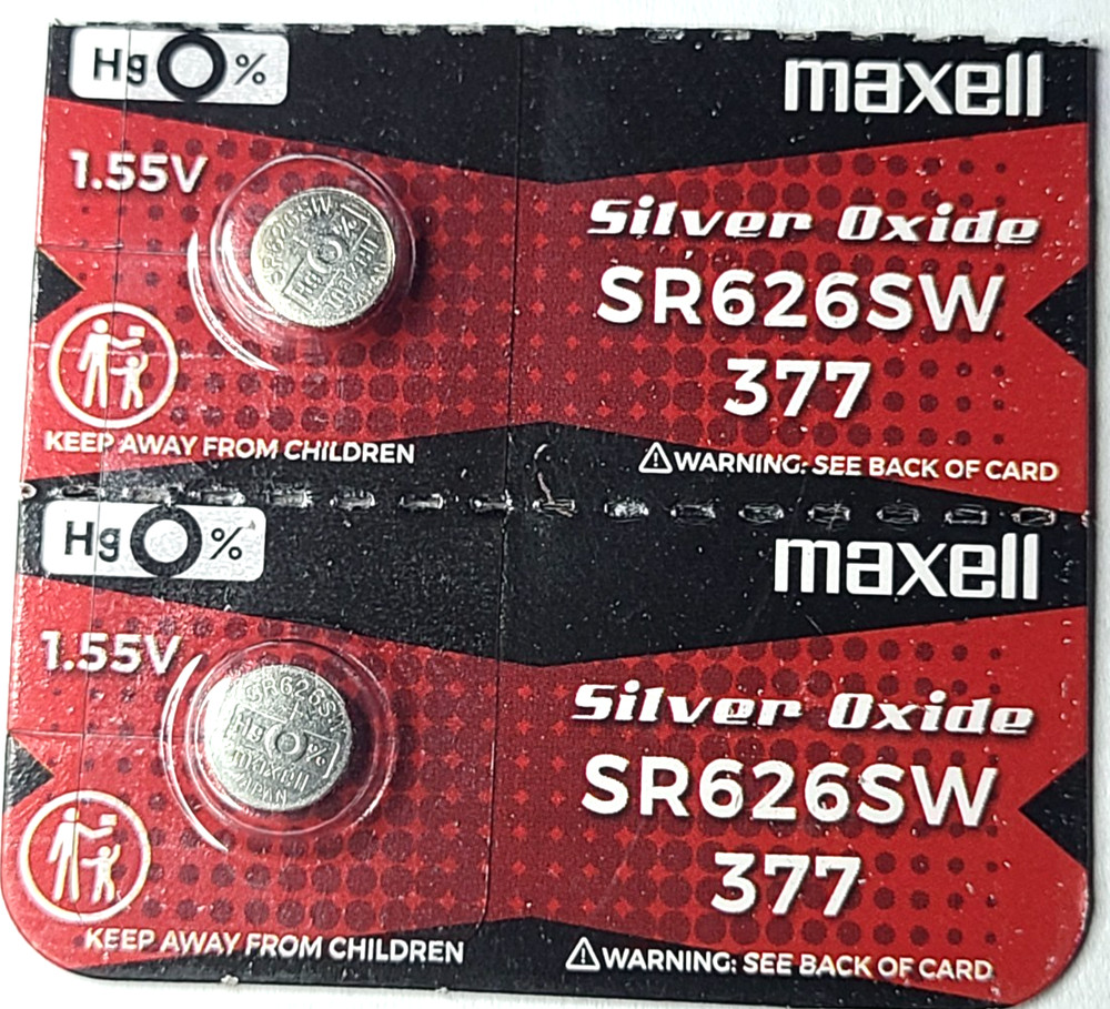2 PACK MAXELL 377 SR626SW SR626 SILVER OXIDE (GOOD EXP 12/30) FREE SHIPPING