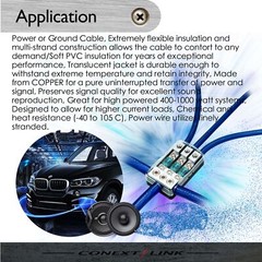 25ft 1/0GA Gauge Car Battery Power Cable Ground Wire Tin OFC Copper Clear Silver
