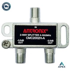 2 Way Coax Splitter 5-1002 MHz 3.5dB Horizontal for Cable TV Internet