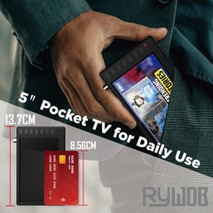 Portable Small TV 5″ Digital ATSC TF USB Battery Operated