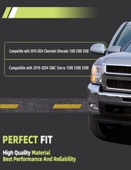 Top Half Mirror Cover Textured Black Compatible with Chevy Silverado 1500/ GMC
